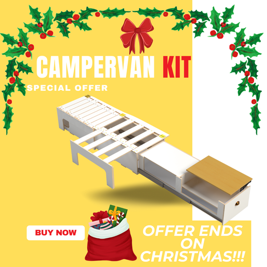 Christmas Sale of Side Sliding Bed Frame with Kitchen Drawer for Campervan (382mm Height)