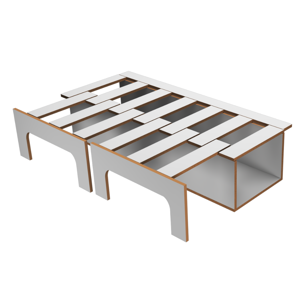 Side sliding bed frame for campervan australia