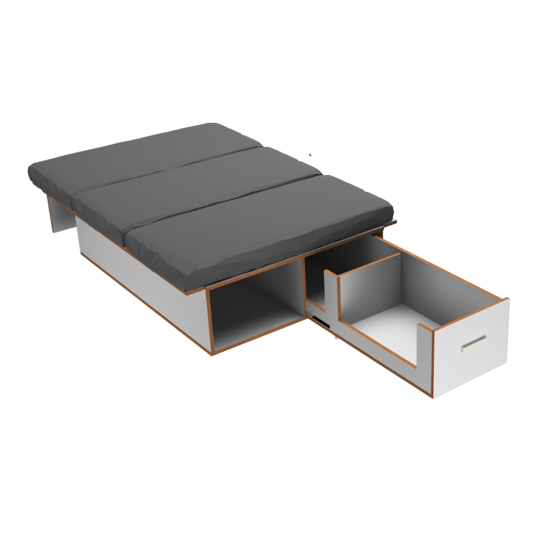 front sliding bed frame for campervan australia
